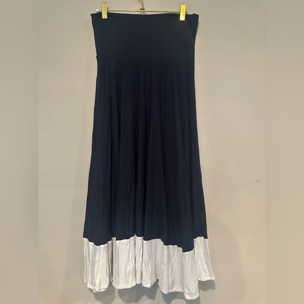 Ann Taylor Navy and White Maxi Skirt